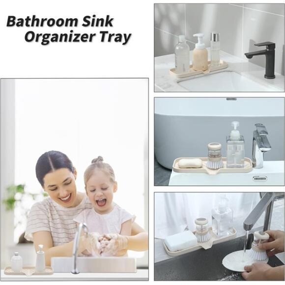 Silicone Bathroom Soap Dishes with Drain Spout-Bathroom and Kitchen Sink - Picture 3 of 7